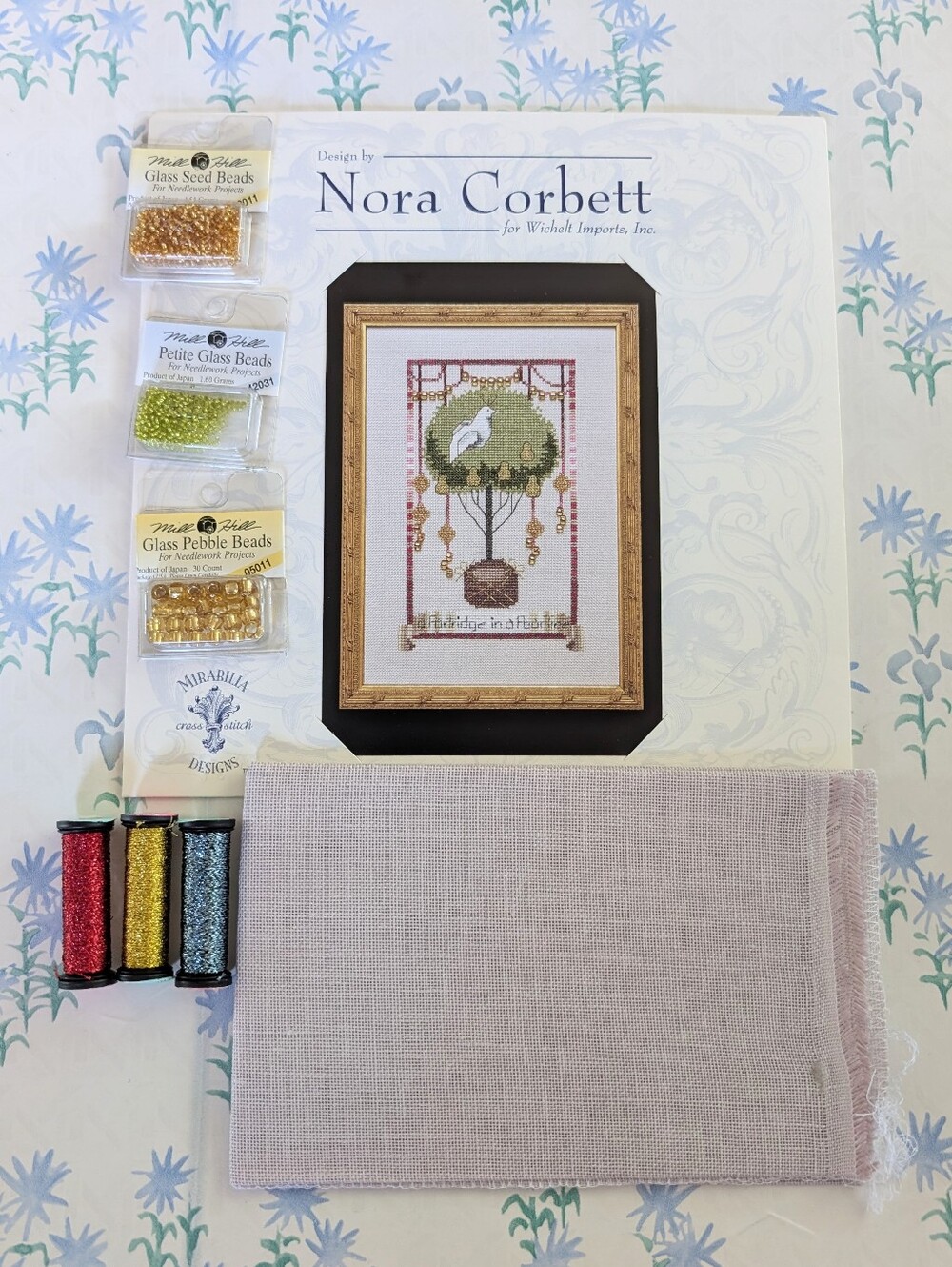 Nora Corbett 12 Days of Christmas A Patridge in a Pear Tree Cross Stitch Kit NEW